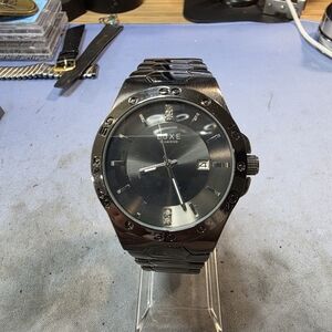 Luxe Black Diamond-Accent Timepiece